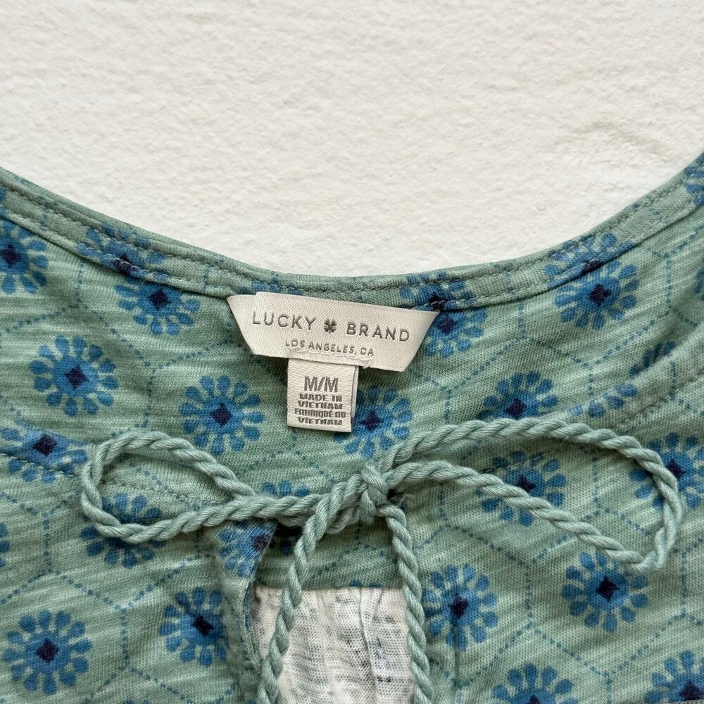 Lucky Brand Sleeveless Boho Floral Tassel Tank Top, Size Medium - Picture 3 of 5